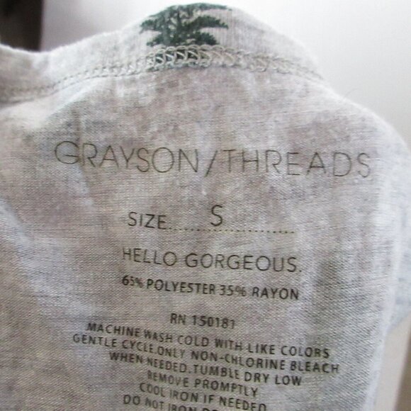 Grayson/Threads Women's Gray Top w Trees Size Small - Picture 2 of 7